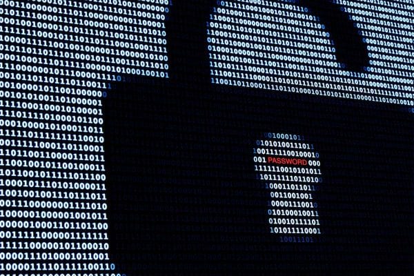 Cybersecurity Lock Binary Code